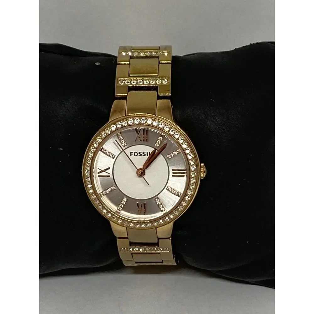 Fossil ES3284 Women's Gold Stainless Steel Analog Silver Dial Quartz Watch JK853